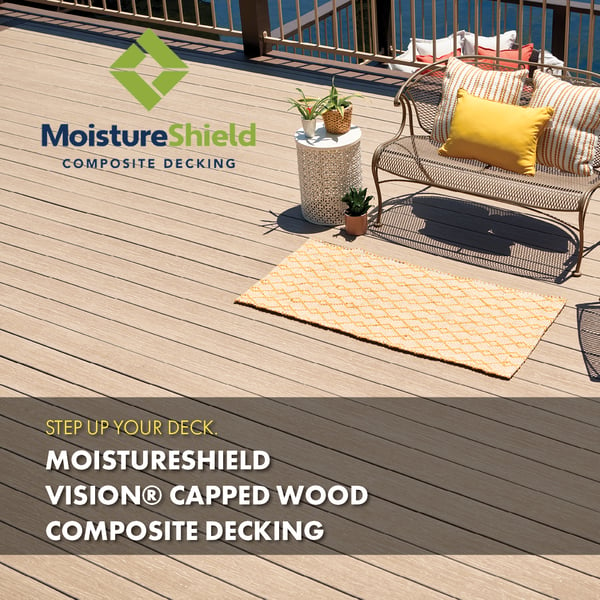 Step up your deck with Moistureshield Vision Capped wood Composite Decking